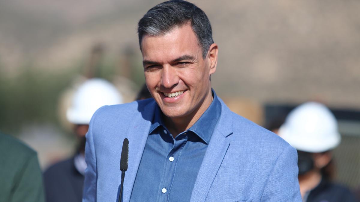 Pedro Sánchez en el acto de Níjar, Almería.