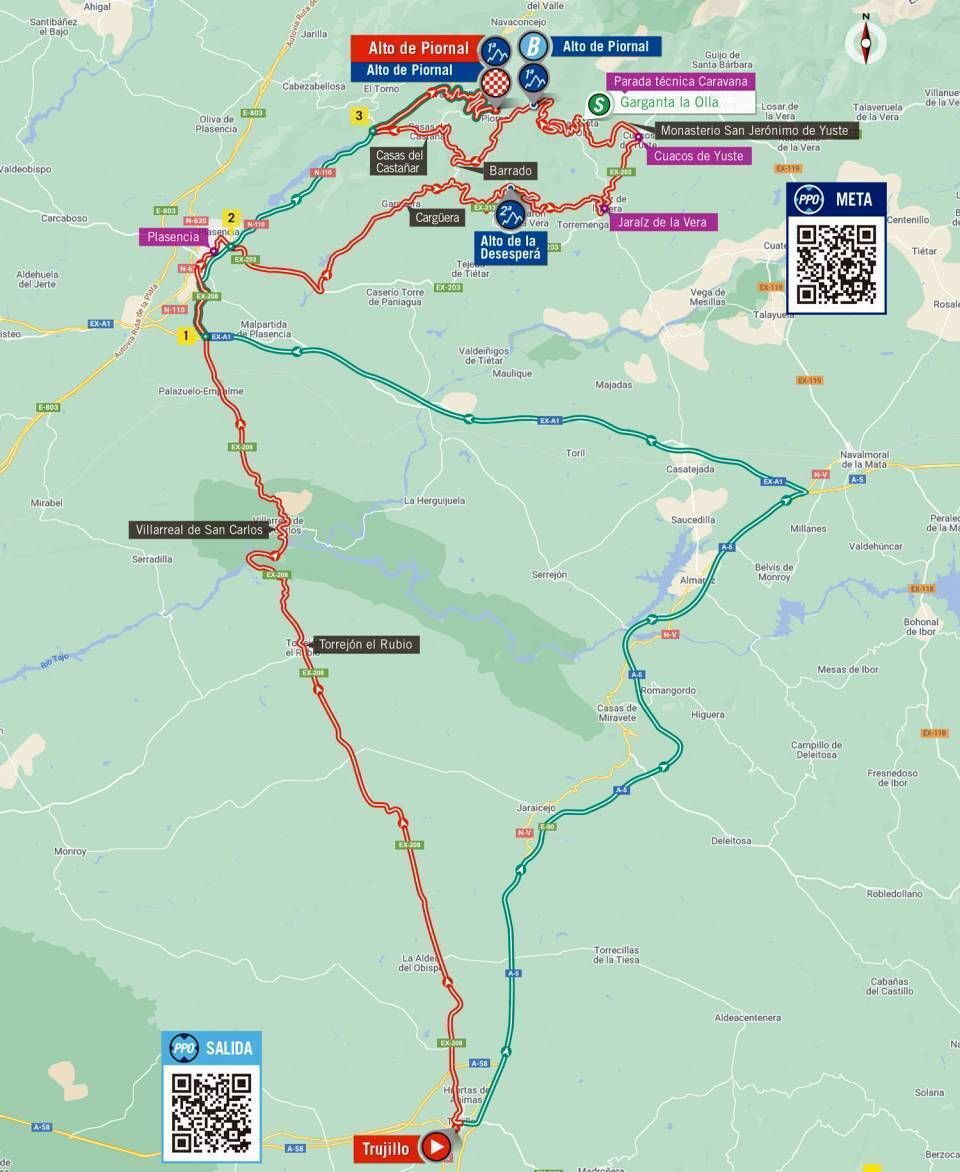 Mapa de la decimoctava etapa de La Vuelta 2022.