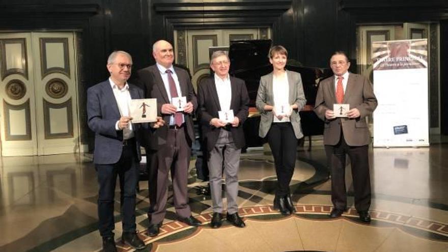 Guarinos, Cano, Jaume, Landete y Muñoz, ayer, en el Teatre Principal.