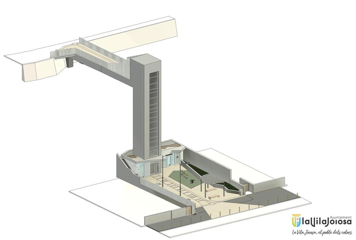 El proyecto del ascensor que se va a instalar en La Vila Joiosa.