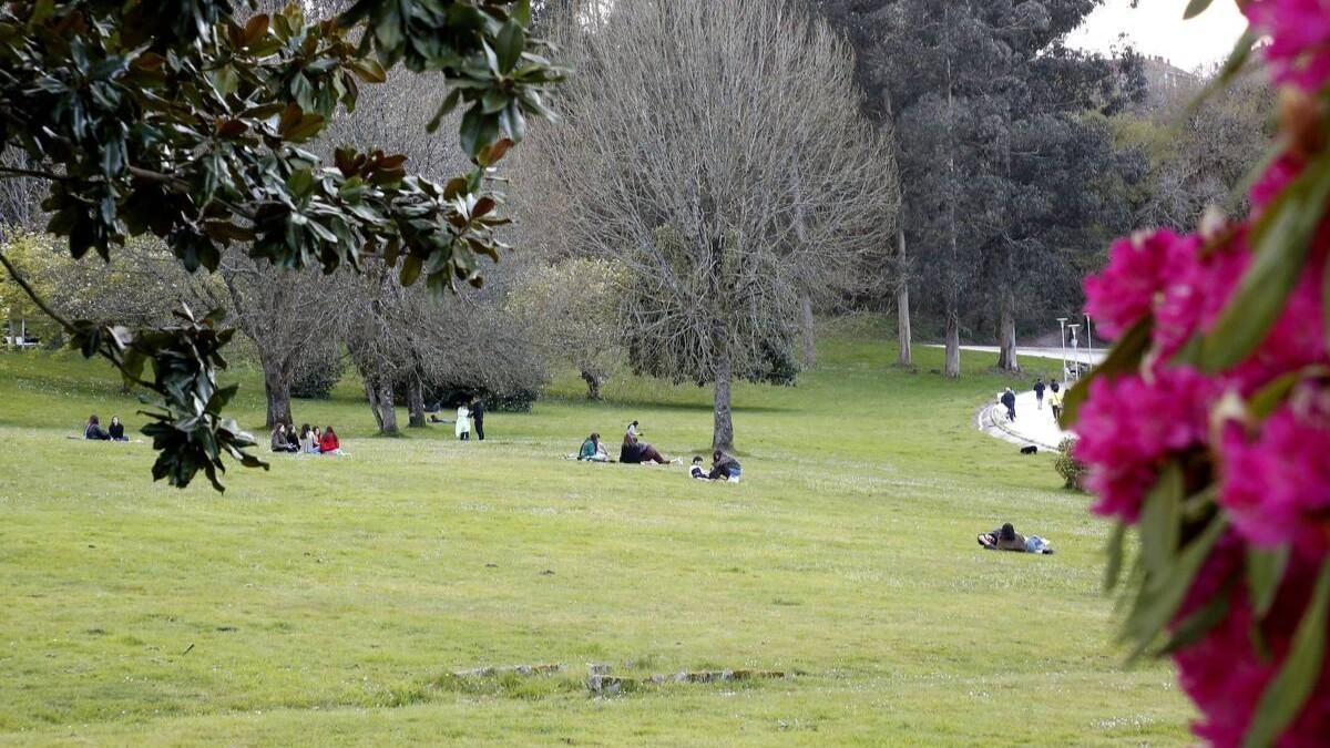 Imagen del parque Eugenio Granell durante una jornada de calor la semana pasada en Santiago