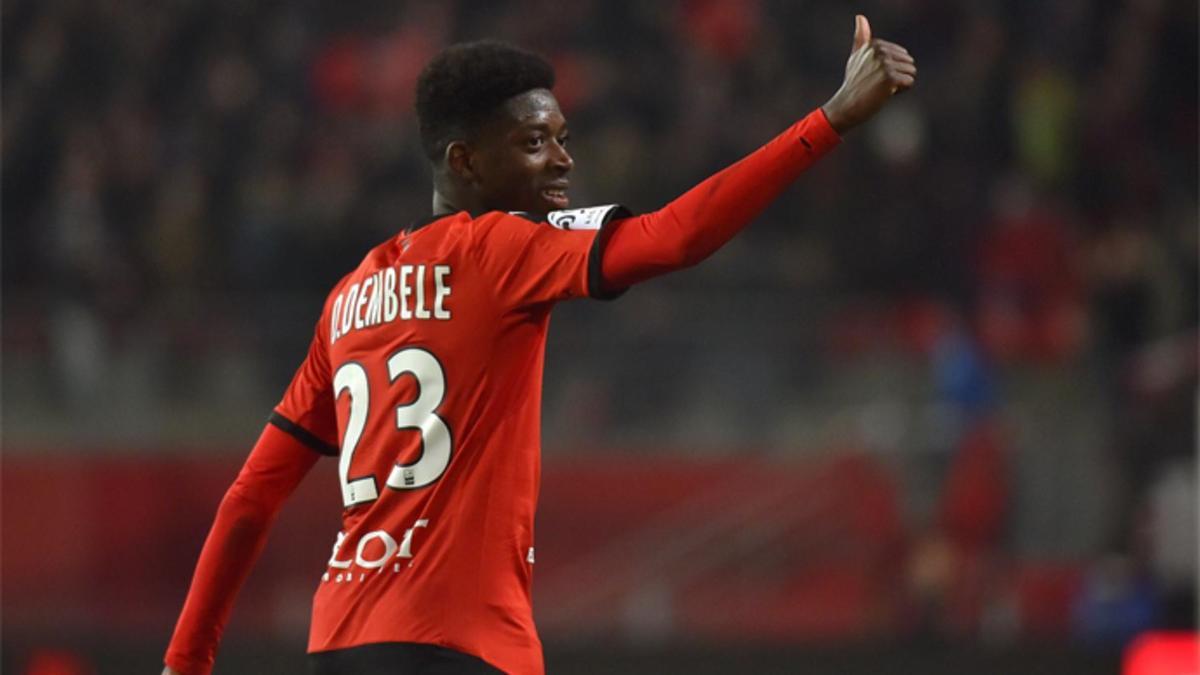 Dembélé, jugador del Rennes