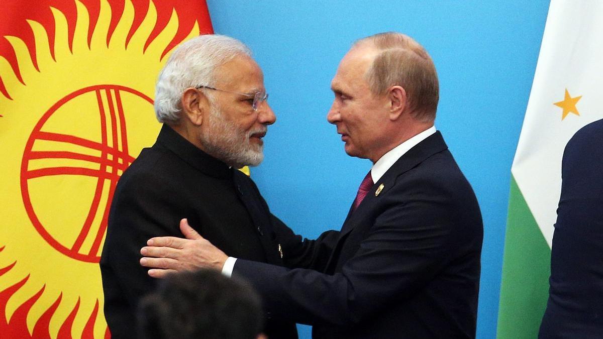 El primer ministro indio, Narendra Modi, y el presidente ruso, Vladímir Putin, en 2017.