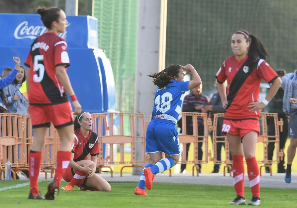 El equipo coruñés, superior, golpea tras el descanso con tantos de Peke, Gaby y Maya Solo el todopoderoso Barça, que hoy visita Huelva, puede igualar sus 13 puntos.