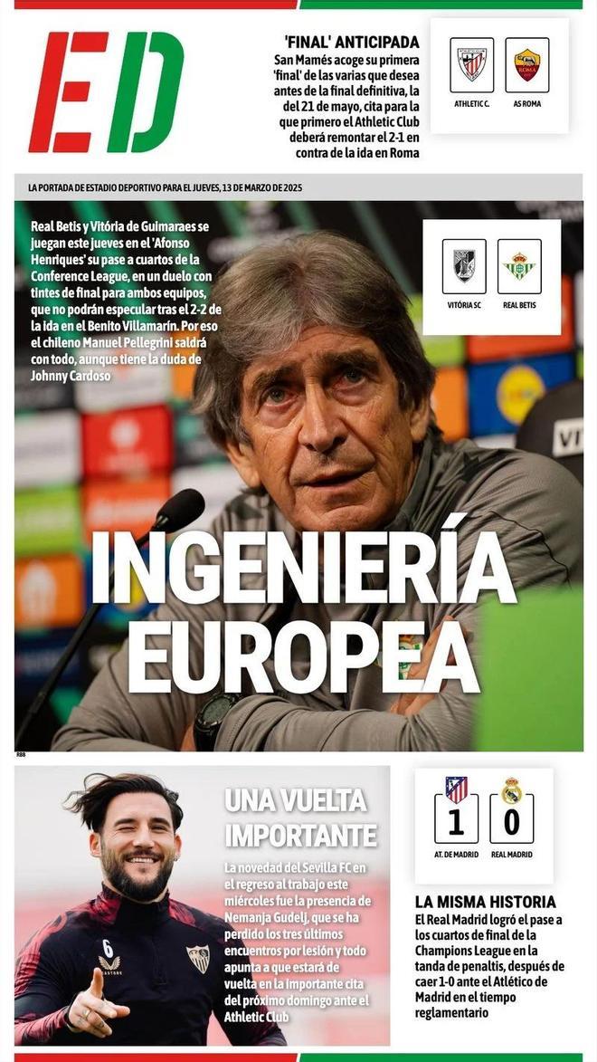 Estas son las portadas de la prensa deportiva de hoy, jueves 13 de marzo