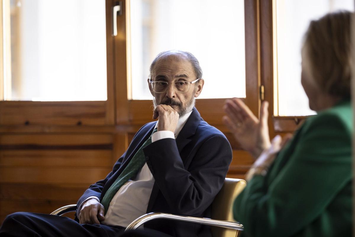 El presidente de Aragón, Javier Lambán, en el encuentro organizado por EL PERIÓDICO.
