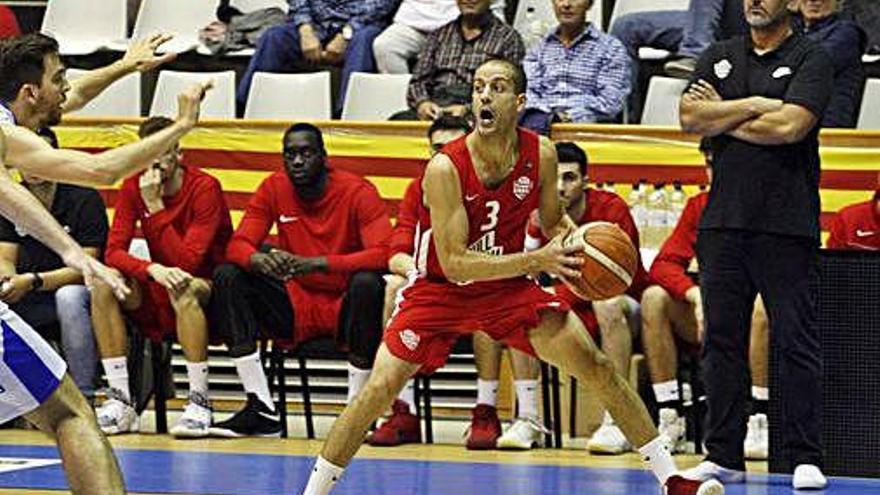 Albert Sàbat, en el partit contra l&#039;Hospitalet a Fontajau.