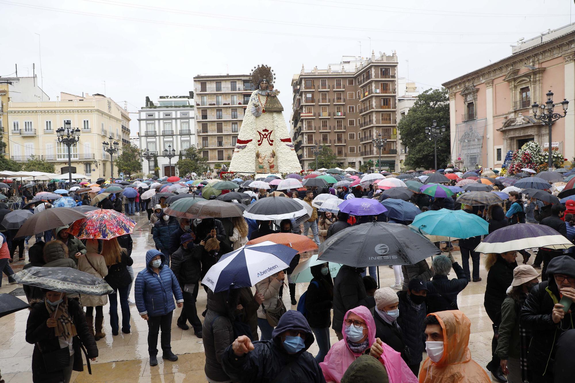 Cientos de personas se acercan a visitar el manto de la Virgen