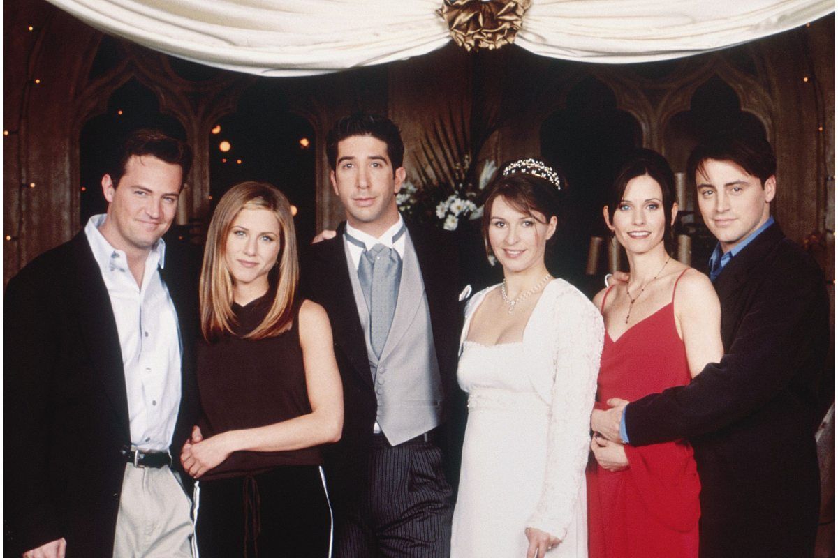 El elenco de Friends en la cuarta temporada de la serie