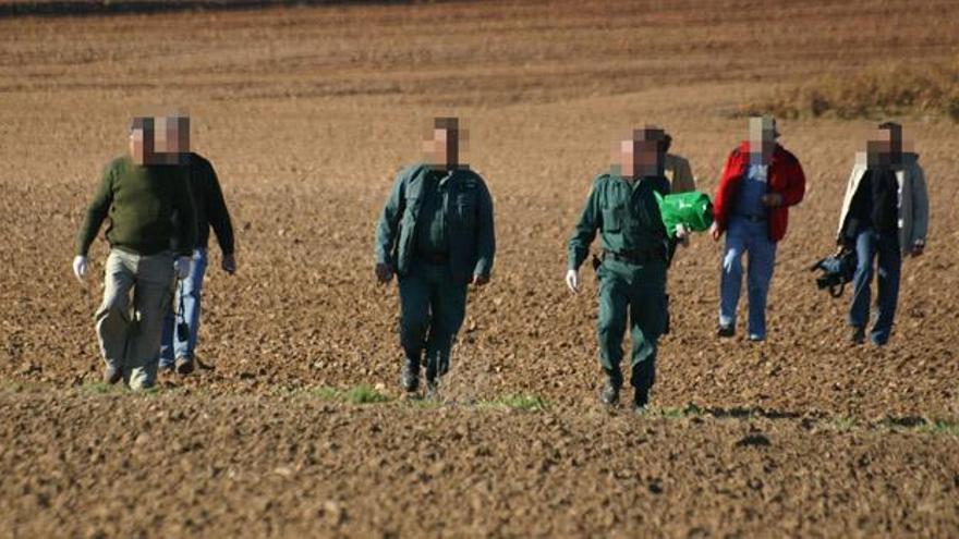 Agentes del Seprona recogen una liebre muerta en Toro, hace años.