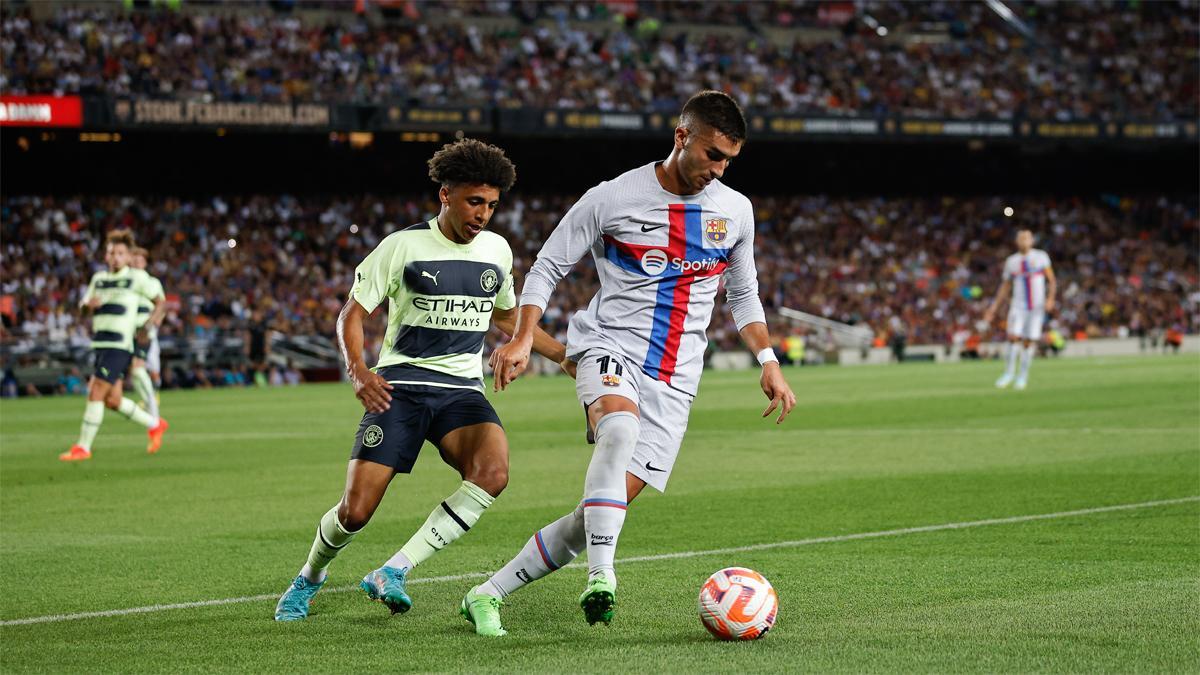 Ferran Torres, en el partido ante el Manchester City