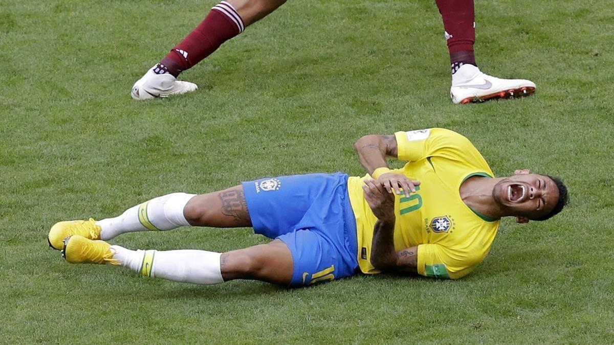 Neymar en un partido del Mundial de Rusia