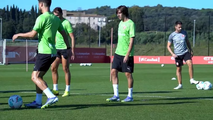 Así ha sido el primer entreno de Bryan Gil en el Girona