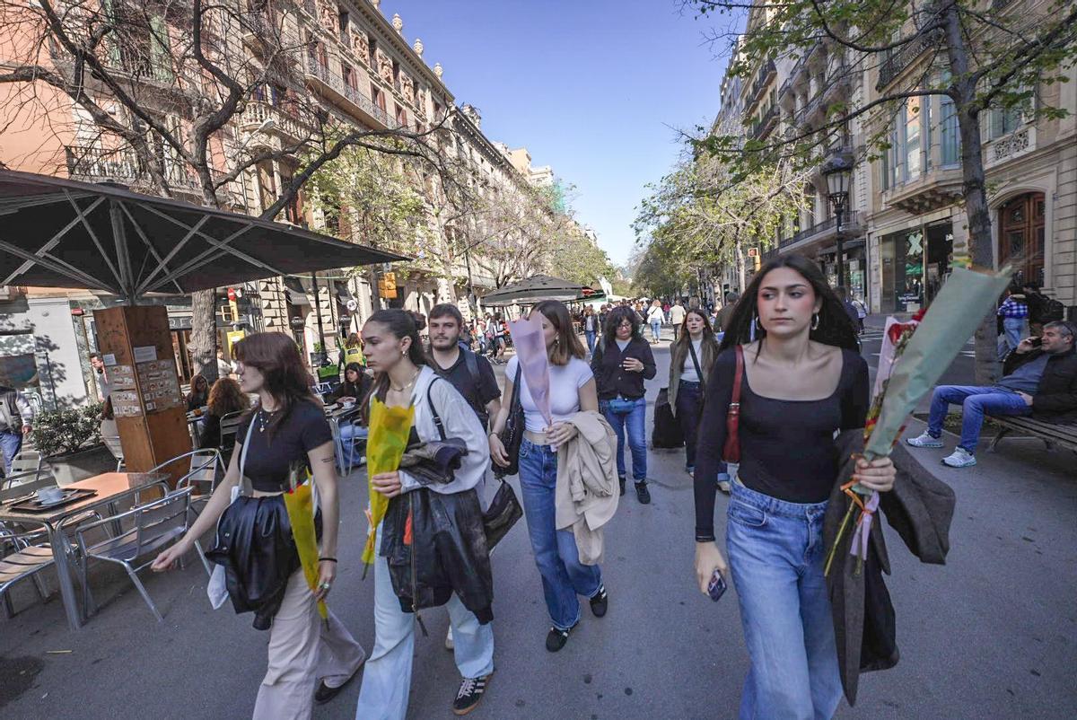 Celebración del día de Sant Jordi en Barcelona