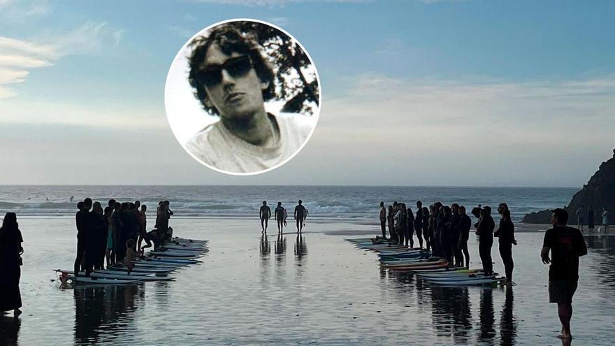 Un centenar de surfistas despiden en el mar a un llanisco de 43 años que murió de metástasis: "Fue fulminante y un palo durísimo"
