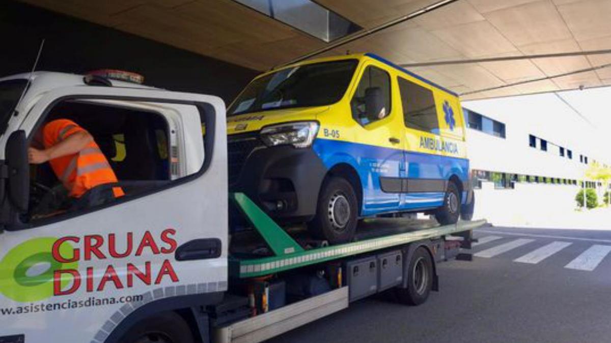 Ambulancia saboteada el primer día de huelga en el verano de 2023.