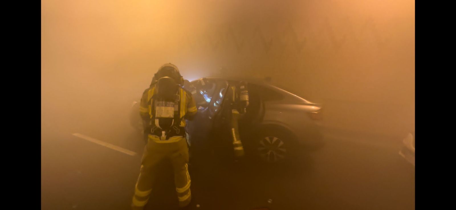 Simulacro en el túnel de Beiramar de Vigo