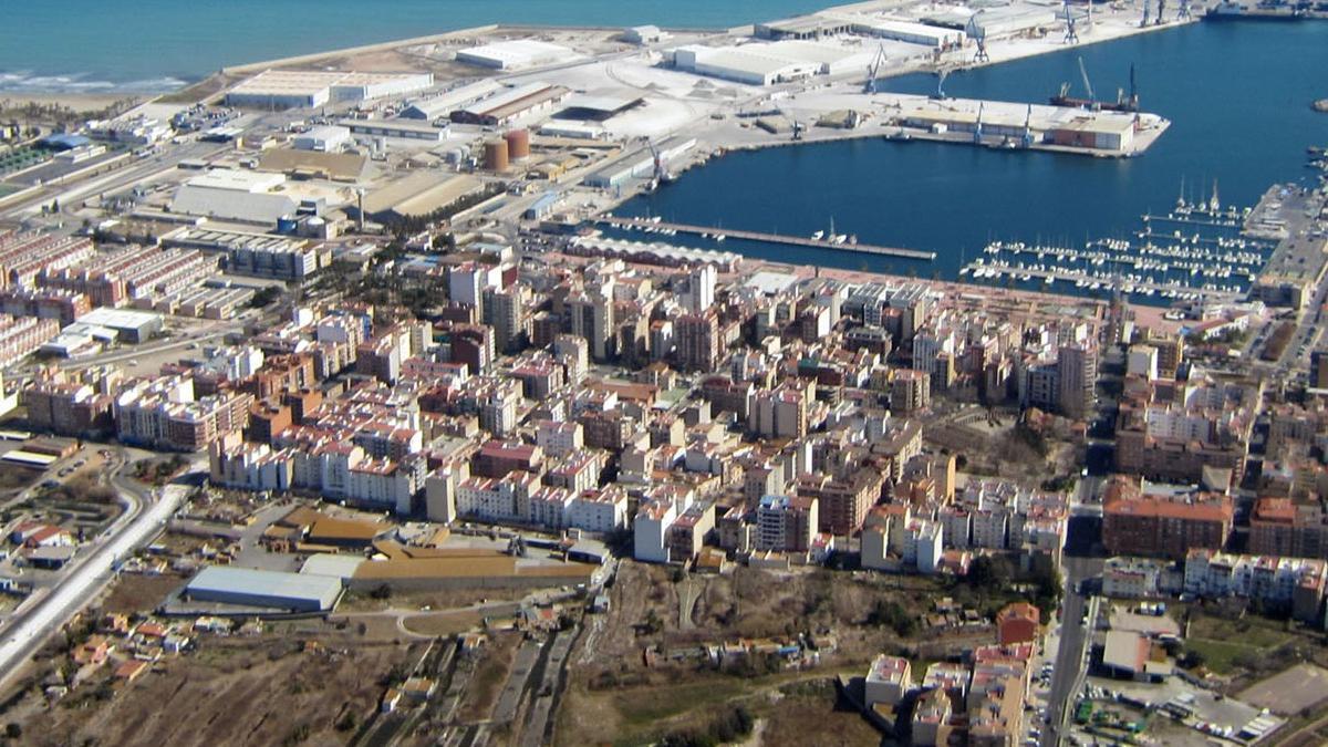 Imagen aérea del Grau de Castelló.