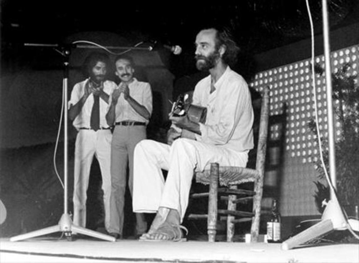 Amb Joaquín Sabina i Alberto Pérez, a Màlaga (1981).