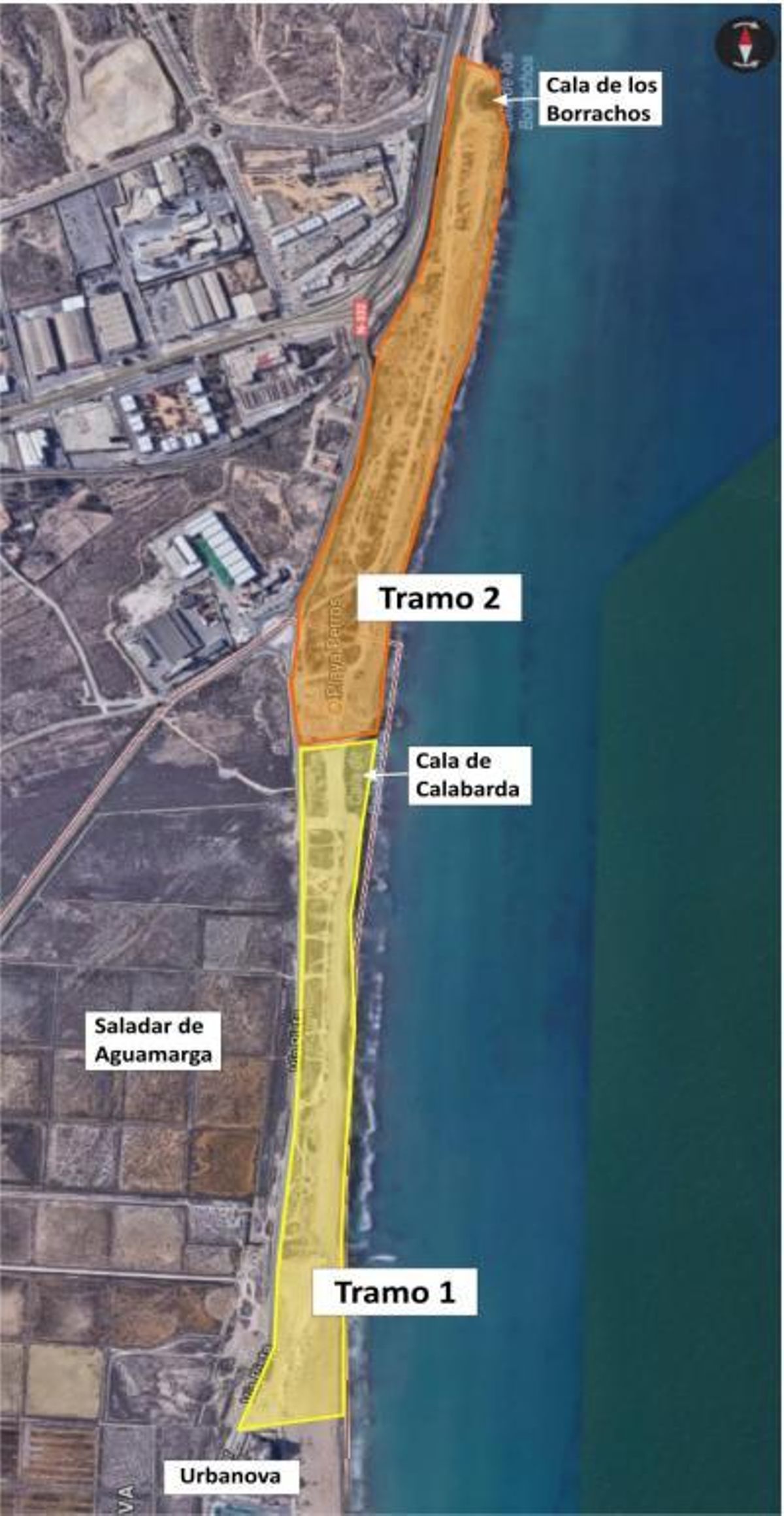 Imagen aérea de la actuación en Aguamarga.