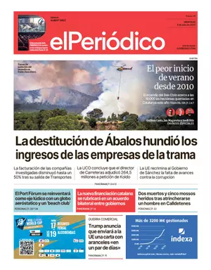La portada de EL PERIÓDICO del 9 de julio de 2025