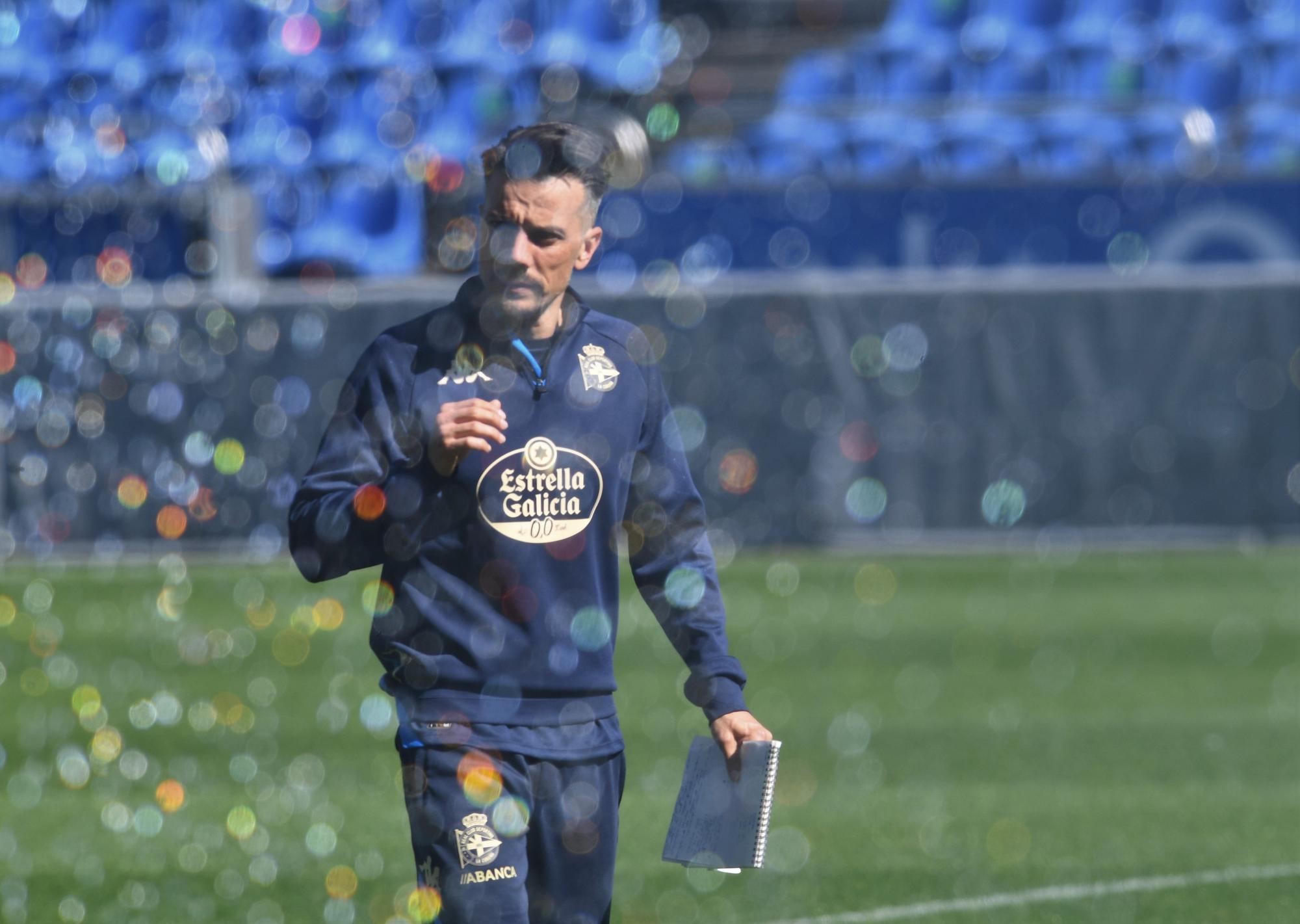 Primer entrenamiento de Rubén de la Barrera en su nueva etapa en el Deportivo