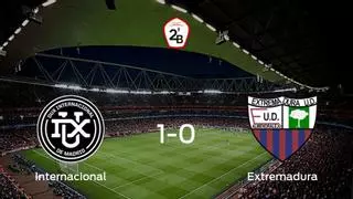 El Internacional consigue la victoria en casa frente al Extremadura UD (1-0)