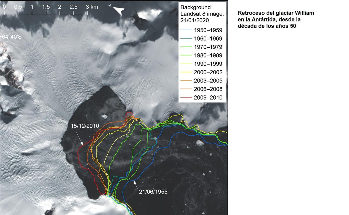 Retroceso del glaciar William