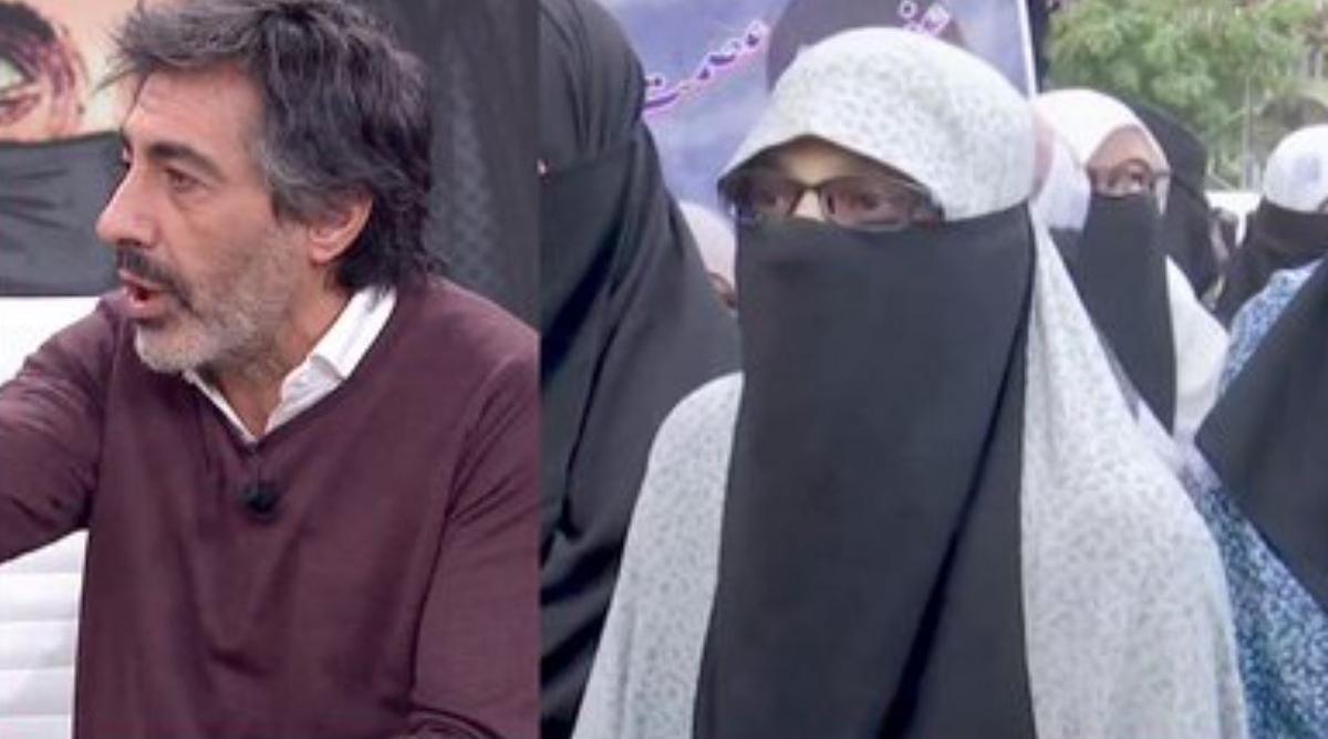 Juan del Val i una dona amb burca.