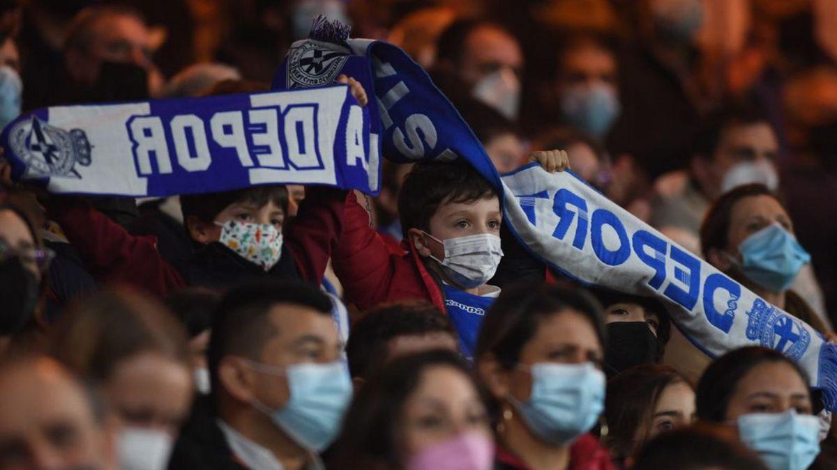 Imagen de la grada de Riazor durante el partido del juvenil contra el Dinamo en la Youth League