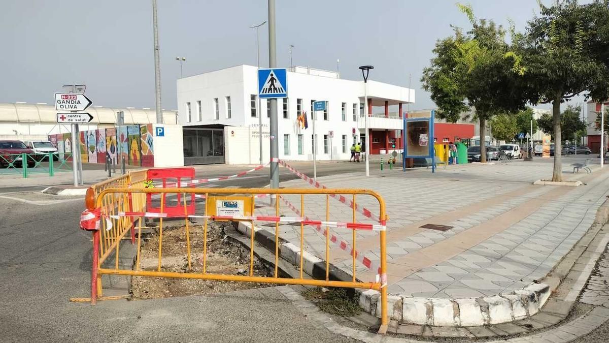 Una imagen de una calle en obras en el municipio de Bellreguard