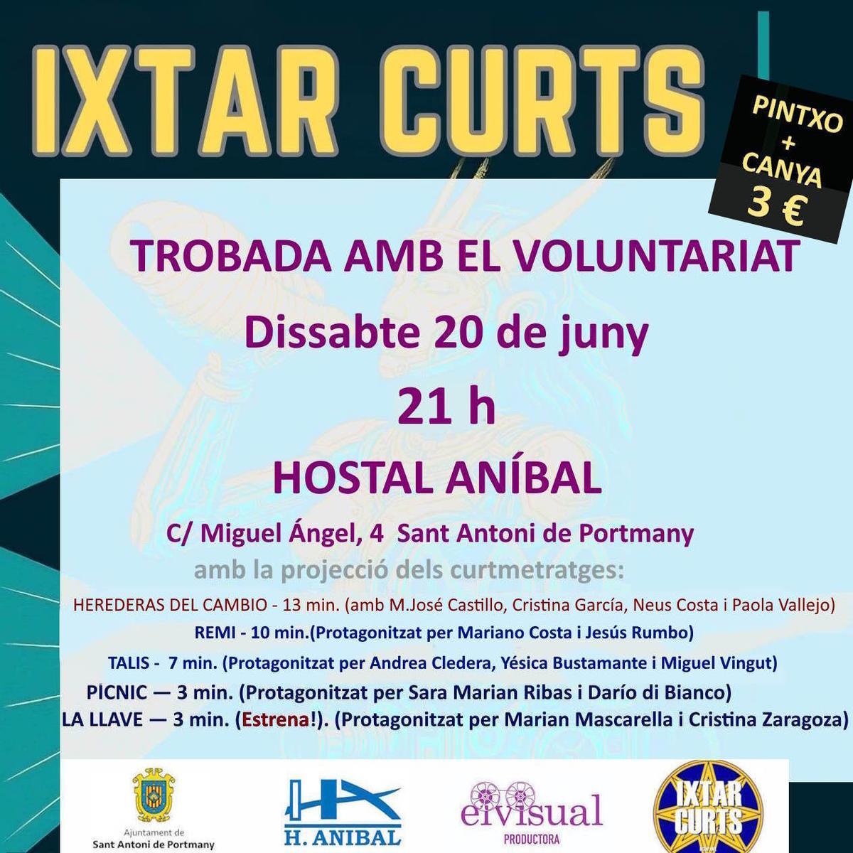 El festival de cortometrajes Ixtar Curts busca voluntarios en Ibiza