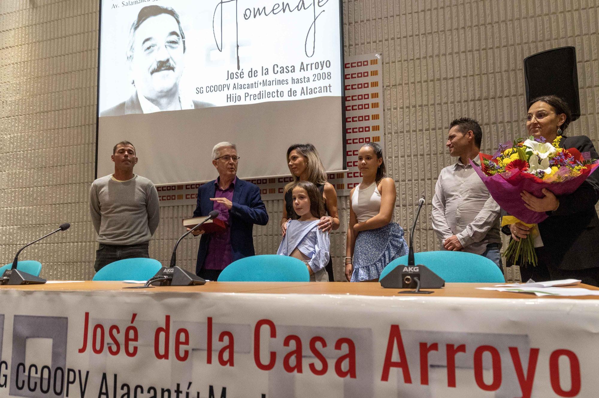 Homenaje en memoria del sindicalista y presidente de CCOO l’Alacantí-les Marines José de la Casa