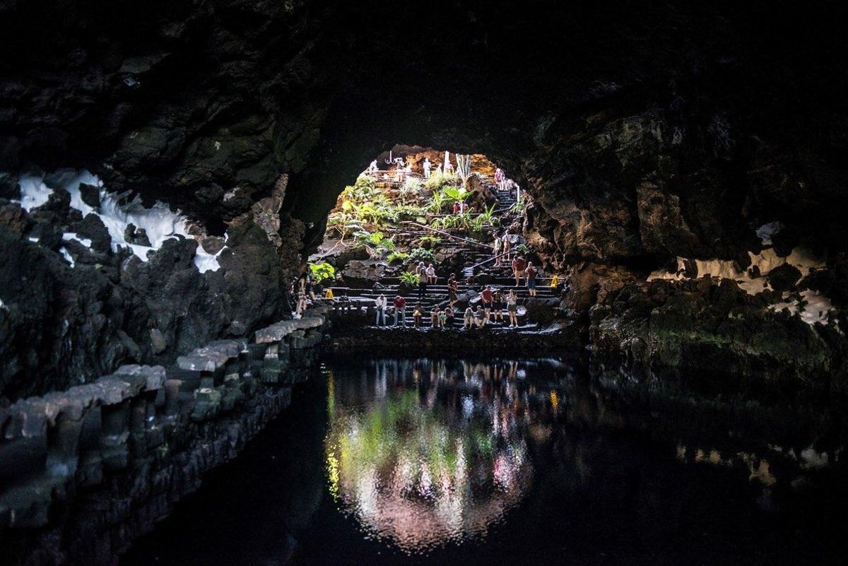 GRAFCAN2727. HARÍA (LANZAROTE) (ESPAÑA), 23/04/2019.- Imagen de los Jameos del Agua, espacio construido por César Manrique en 1968 en un tubo volcánico del norte de Lanzarote. EFE/Javier Fuentes