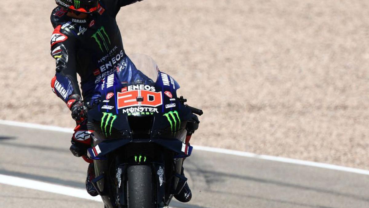 Fabio Quartararo celebra la victòria a Sachsenring. | REUTERS/LISI NIESNER