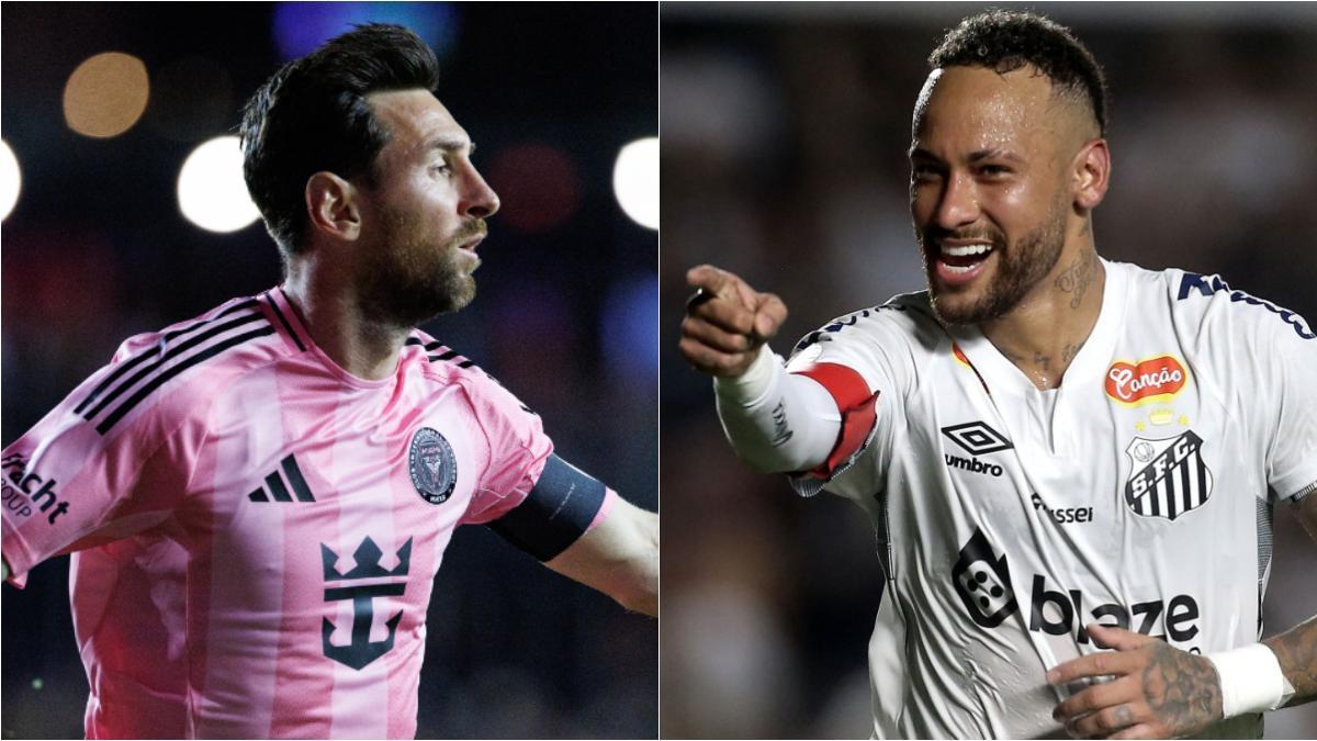 Leo Messi, en el Inter Miami, y Neynar Jr., en el Santos