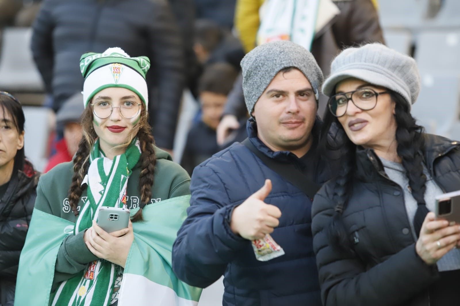 La afición blanquiverde en El Arcángel en el Córdoba CF- Real Madrid Castilla