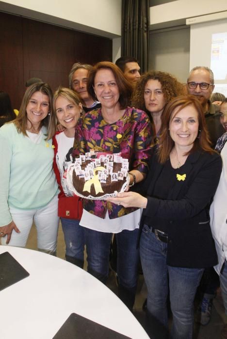 Marta Madrenas celebra la victòria a les eleccions municipals a Girona