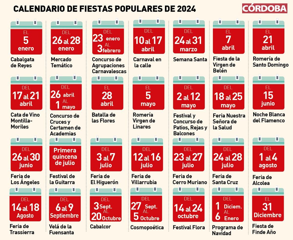 CALENDARIO FIESTAS POPULARES 2024