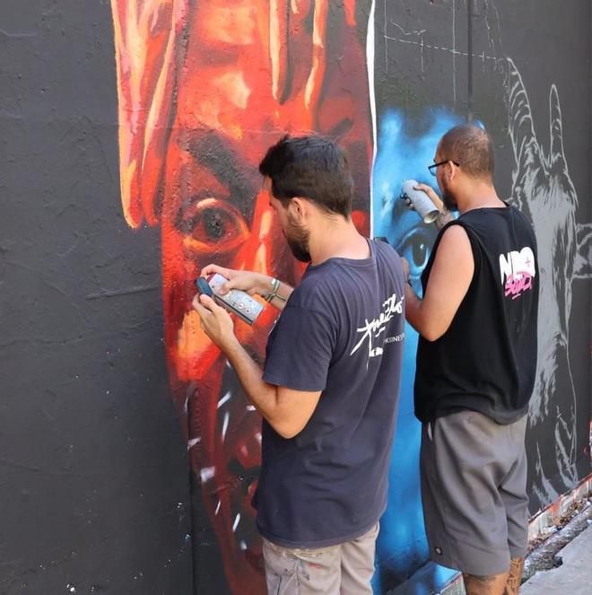 El mural más culé de Lamine Yamal y Nico Williams en Barcelona