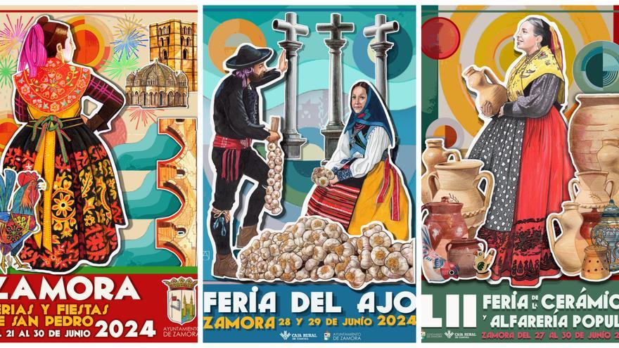Los carteles de las Ferias y Fiestas de San Pedro de Zamora recuperan su imagen más tradicional