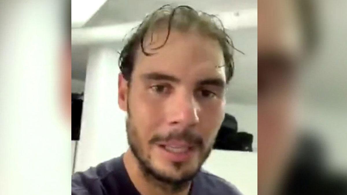 Rafa Nadal envía un mensaje de ánimo desde su casa