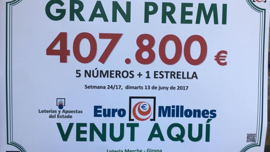 L&#039;Euromilions deixa 407.800 euros a Girona