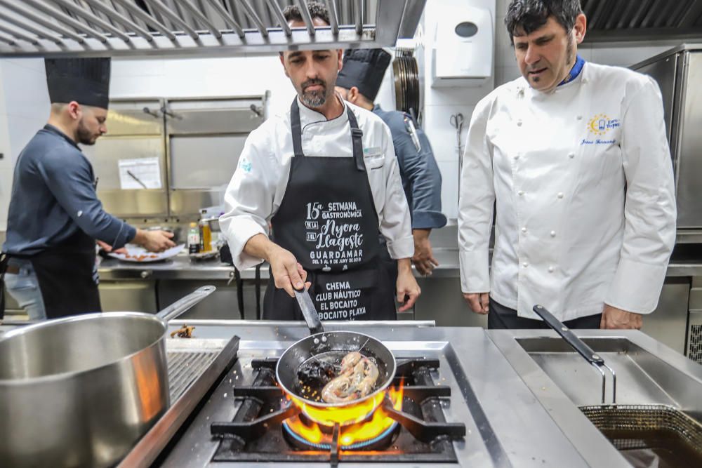 Niki Pavanelli, cocinero del restaurante tinerfeño Il Bocconcino, gana con su «Tierra y mar» el primer premio de la V edición del certamen guardamarenco