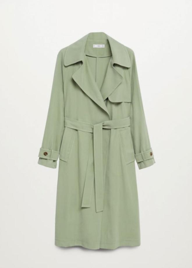 Trench verde de Mango (precio: 59,99 euros)