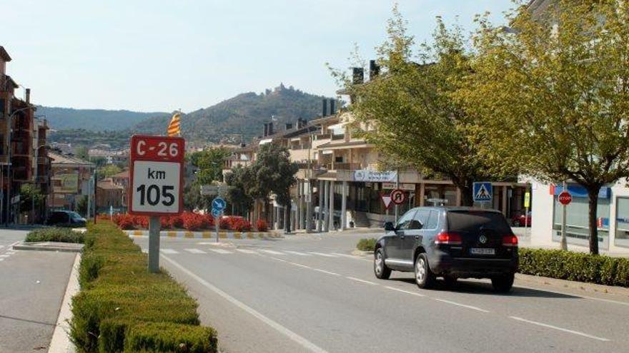 Tram de la C-26 a l&#039;entrada a Solsona