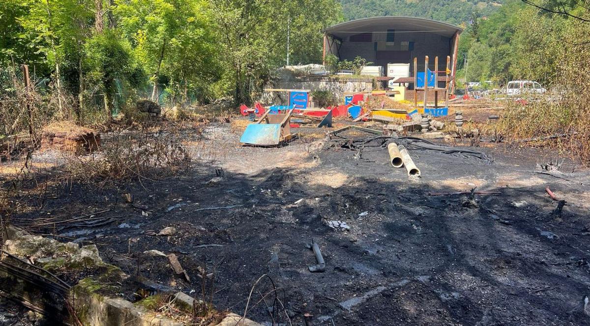 La zona afectada por el incendio. |