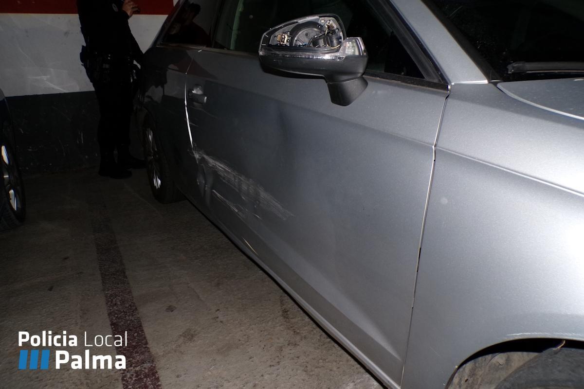 Daños en el coche tras el accidente.