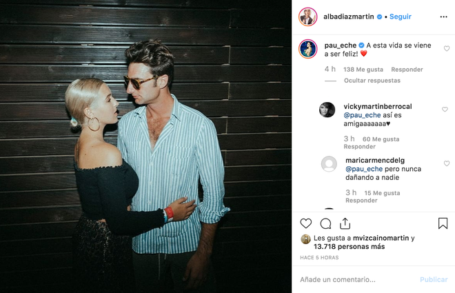 Respuesta de Paula Echevarría a Alba Díaz vía Instagram