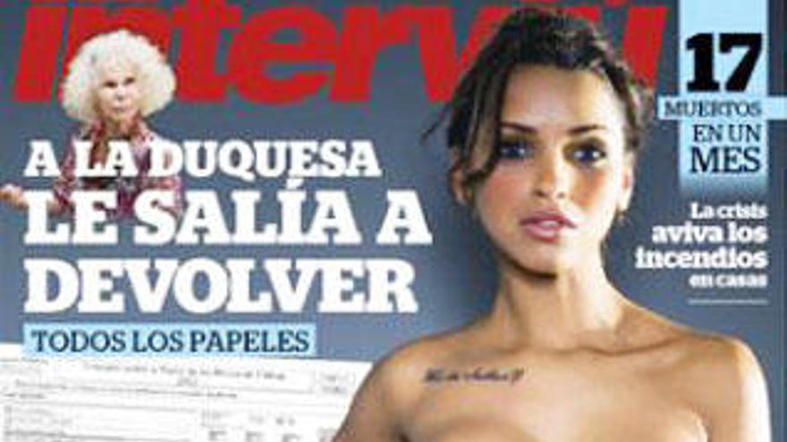 Claudia González, en la portada de Interviú.